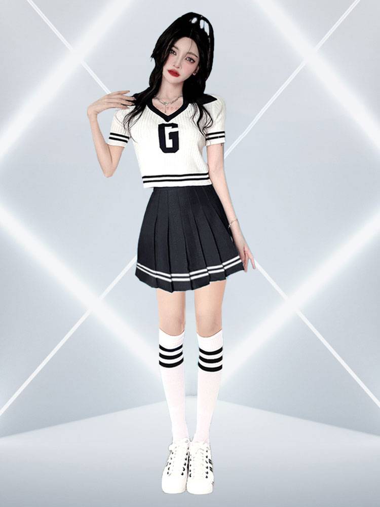 Sexy Football Baby La La Team Performance Service Korean Women's Group Modern Dance Performance Clothing Set