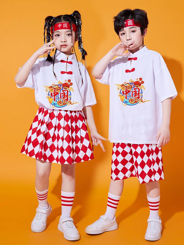 Children's cheerleader performance service autumn elementary school sports meeting opening ceremony of Lara Fuck Chorus Dance Performance Clothing