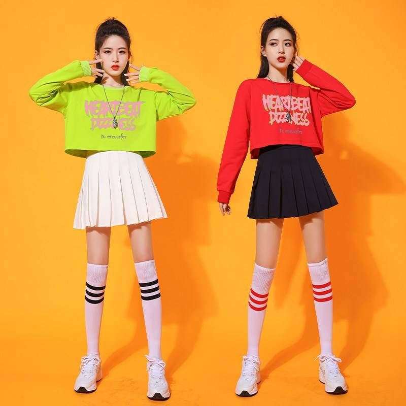 Women's group performance service jazz dance service sweater long -sleeved sports meeting Lara team service student group la la la fucking suit