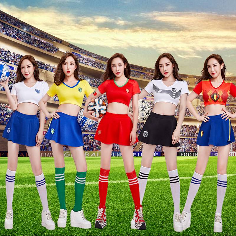 European football baby cup sexy cheerleading cheerleading performance service Lala team clothing women's set women's team bar