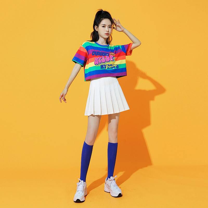 Modern groups performed adult hip -hop hipks hip -hop cheerleading team Korean dance female group student jazz dance clothing women's wave