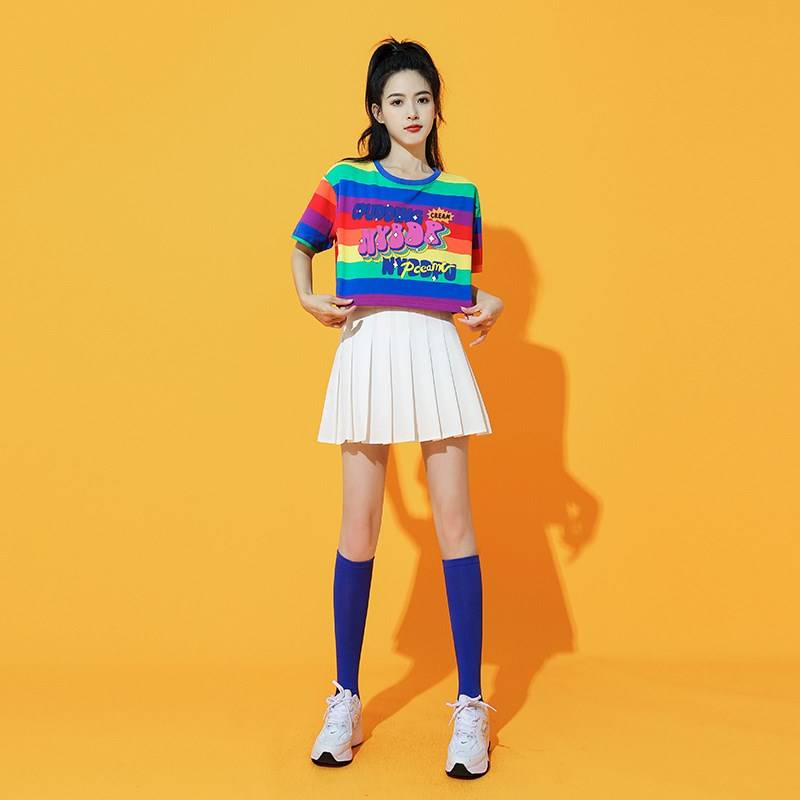 Modern groups performed adult hip -hop hipks hip -hop cheerleading team Korean dance female group student jazz dance clothing women's wave
