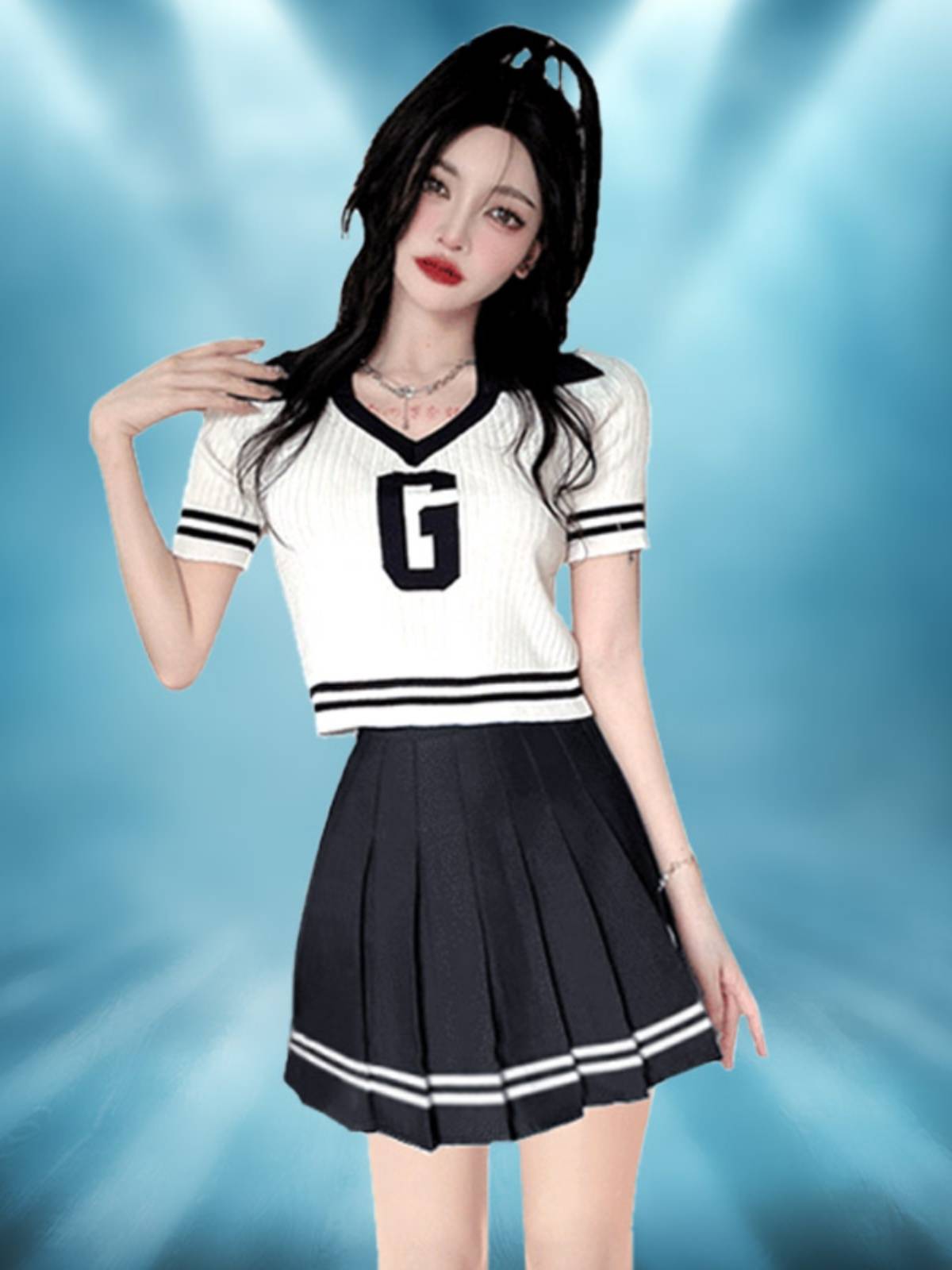 College Student Football Baby Performance Server La La Raom Fuck Fuck Korean Women's Team Jazz Dance Setsuit