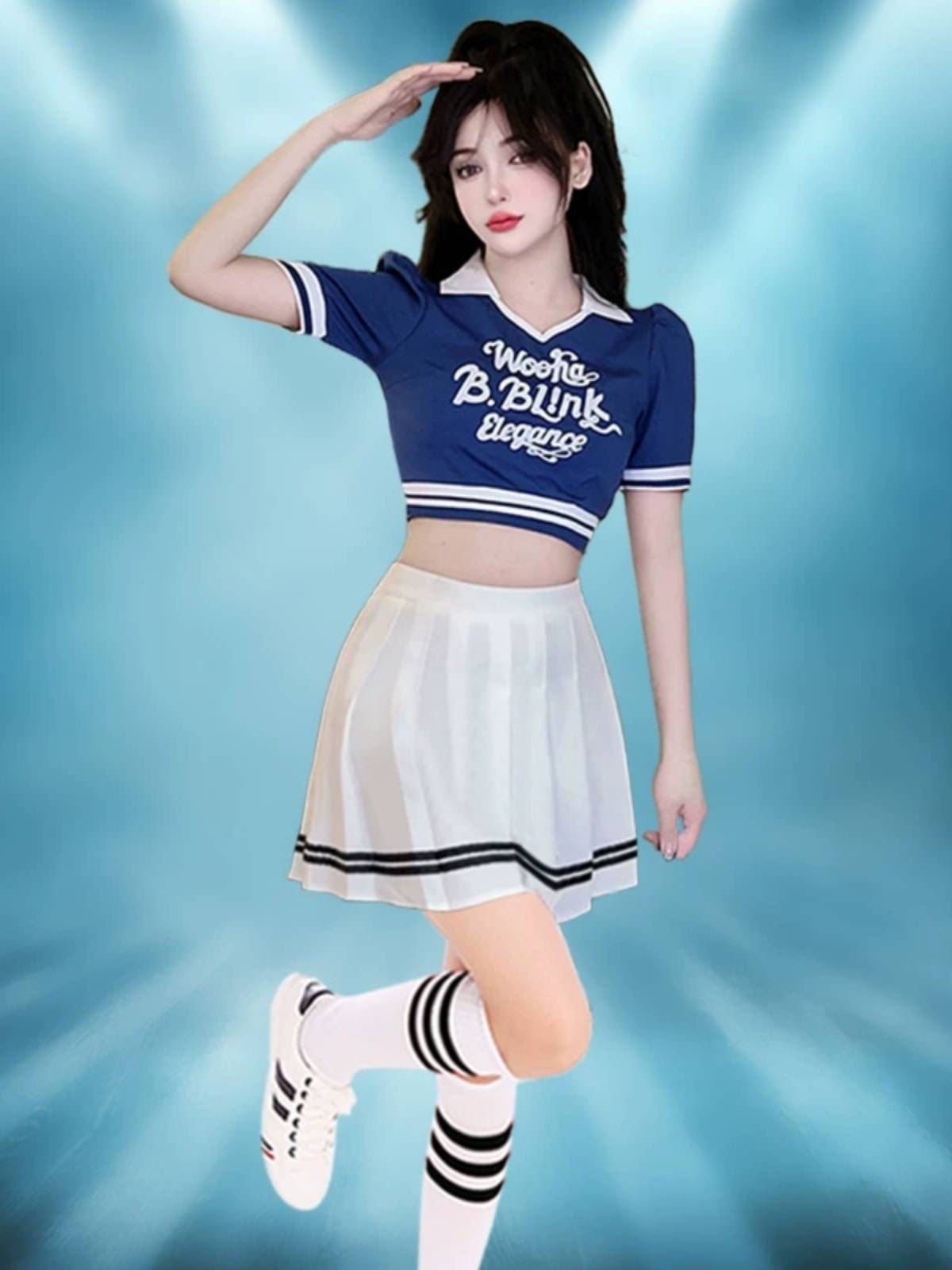 College Student Football Baby Performance Server La La Raom Fuck Fuck Korean Women's Team Jazz Dance Setsuit