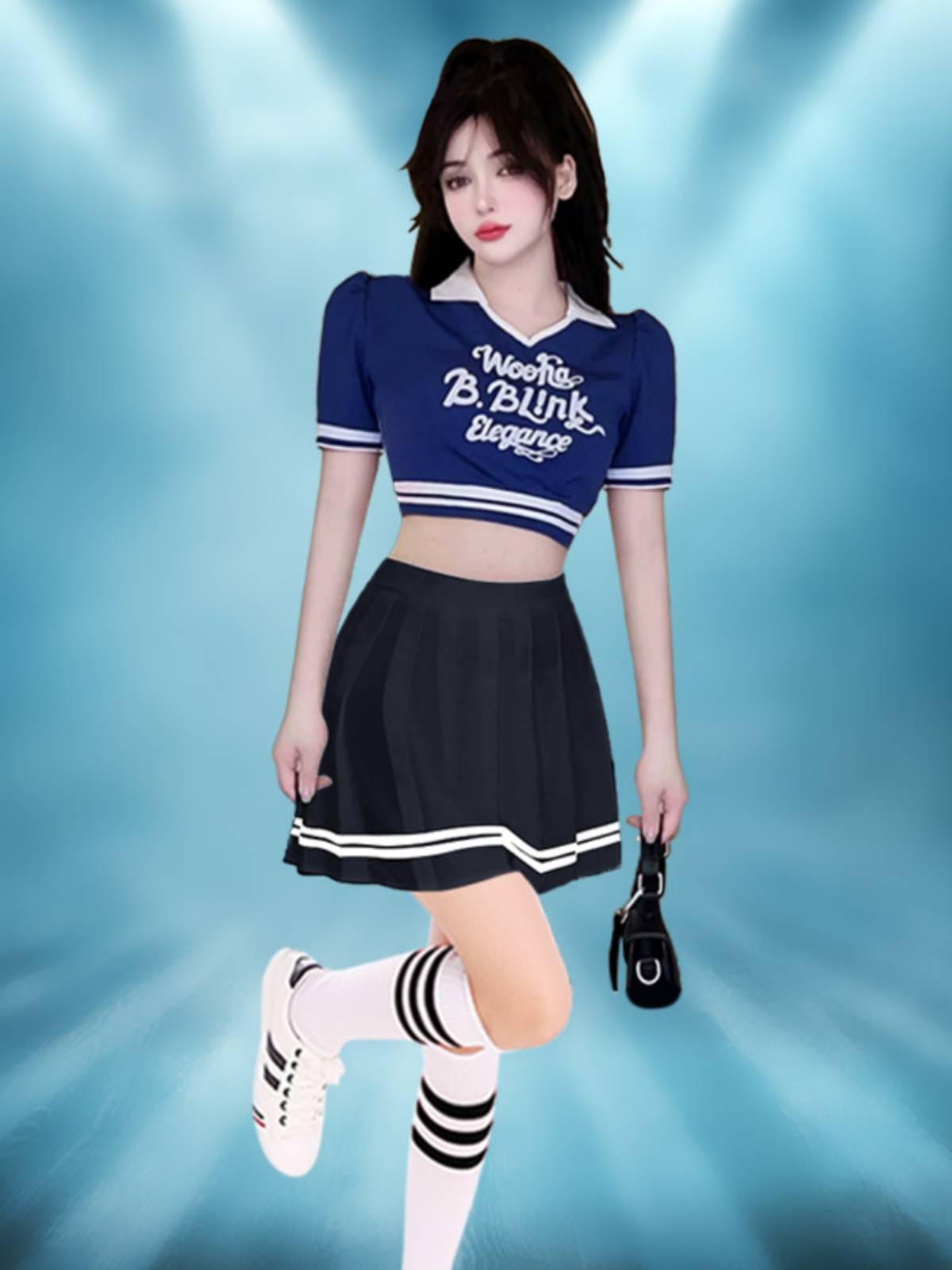 College Student Football Baby Performance Server La La Raom Fuck Fuck Korean Women's Team Jazz Dance Setsuit