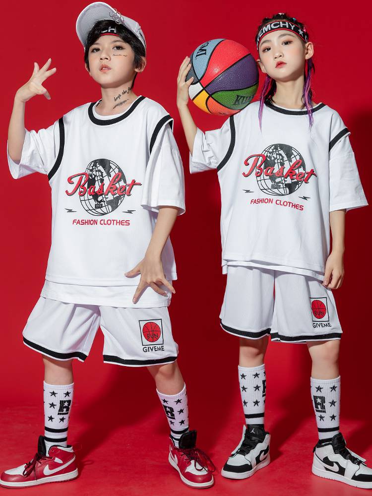 Primary school student la la la cheerleading service kindergarten basketball competition training suit children's short -sleeved sports performance clothing