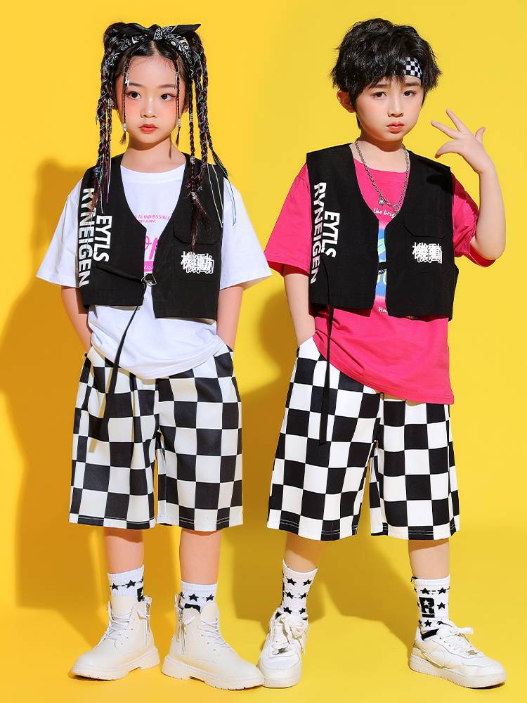 Liuyi Children's La La Team Performance Service New Street Dance Set Jids Drum Performing Hip Hop Wind Jazz Dance suit