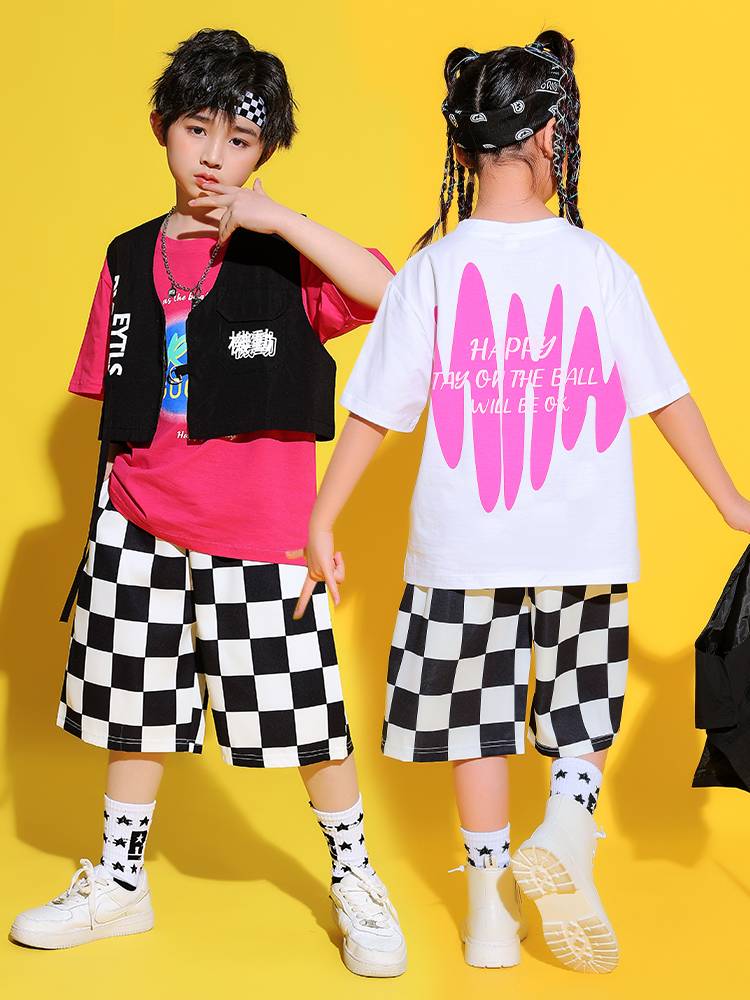 Liuyi Children's La La Team Performance Service New Street Dance Set Jids Drum Performing Hip Hop Wind Jazz Dance suit