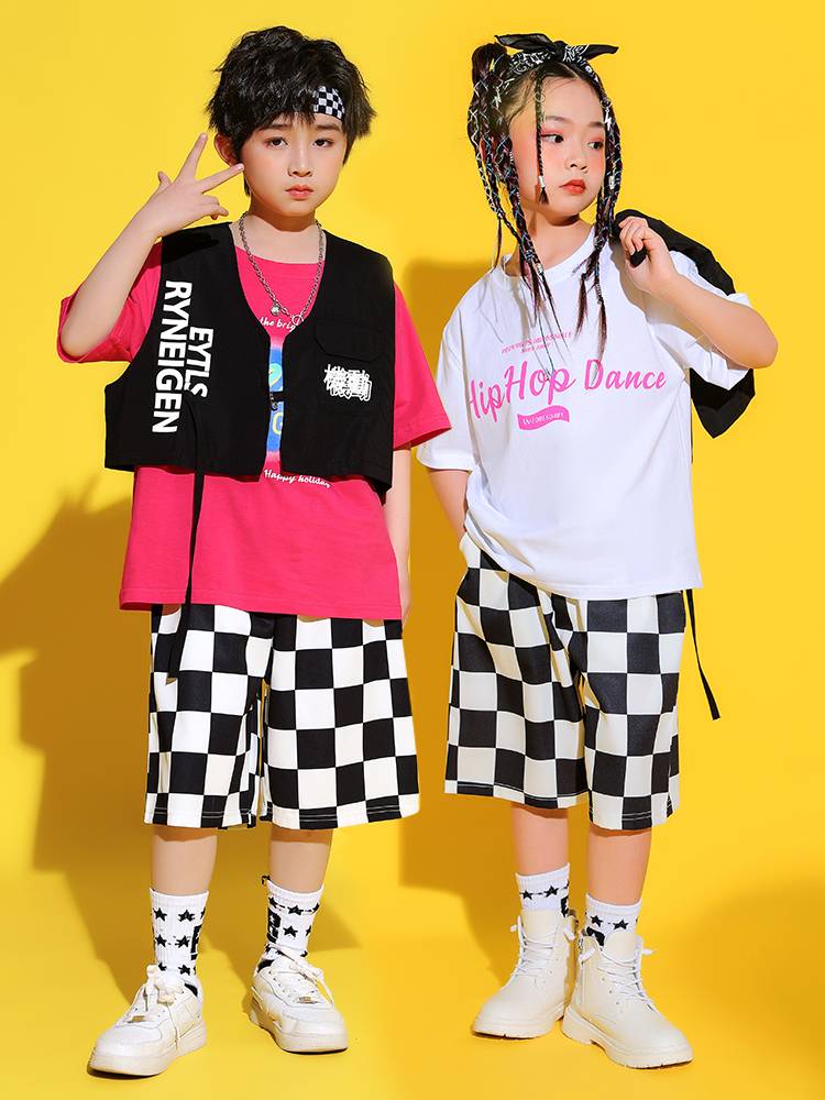 Liuyi Children's La La Team Performance Service New Street Dance Set Jids Drum Performing Hip Hop Wind Jazz Dance suit