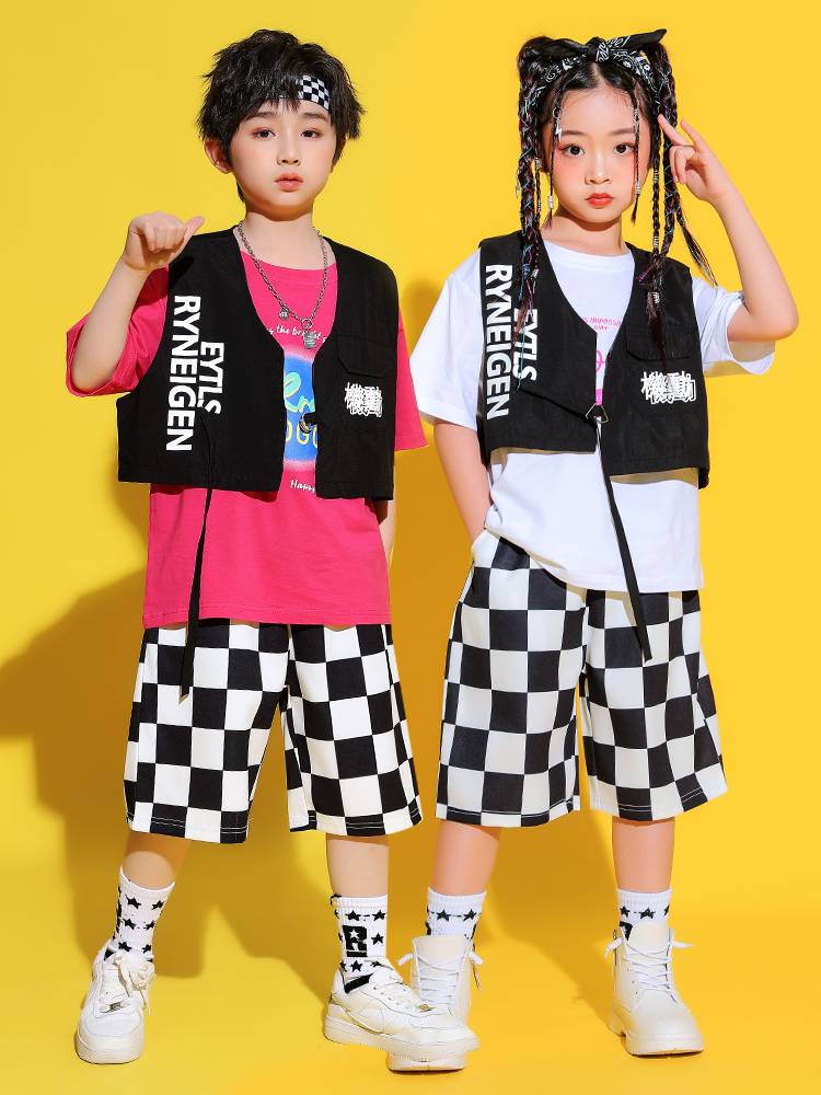 Liuyi Children's La La Team Performance Service New Street Dance Set Jids Drum Performing Hip Hop Wind Jazz Dance suit