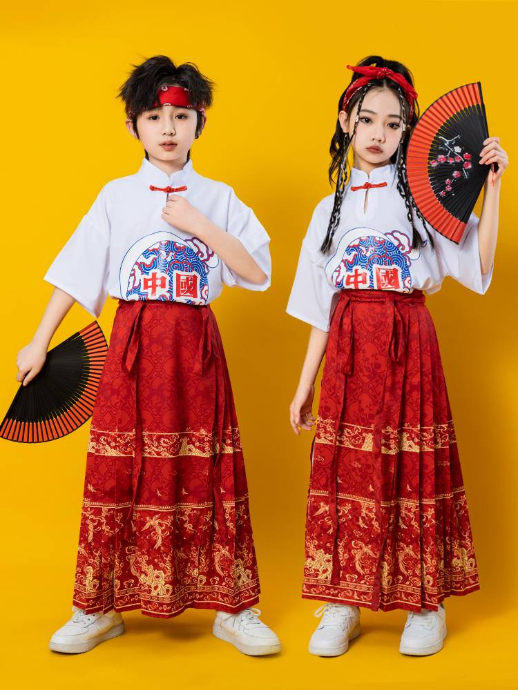 Liuyi Children's Performance Server Primary School Games opening ceremony Chinese style horse noodle skirt cheerleader performance service