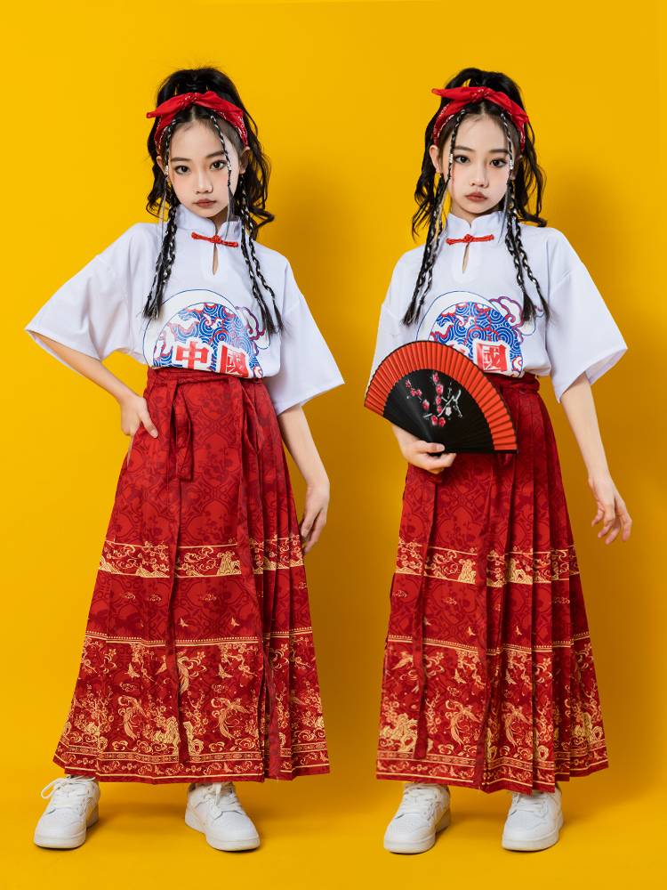 Liuyi Children's Performance Server Primary School Games opening ceremony Chinese style horse noodle skirt cheerleader performance service