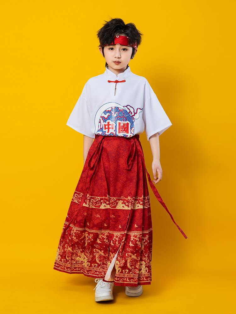 Liuyi Children's Performance Server Primary School Games opening ceremony Chinese style horse noodle skirt cheerleader performance service