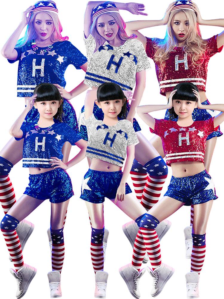 Children's Performance Dance Girl La La Team Performance Services Sequintes Jazz Dance La Rubao Modern Dance Student basketball uniforms