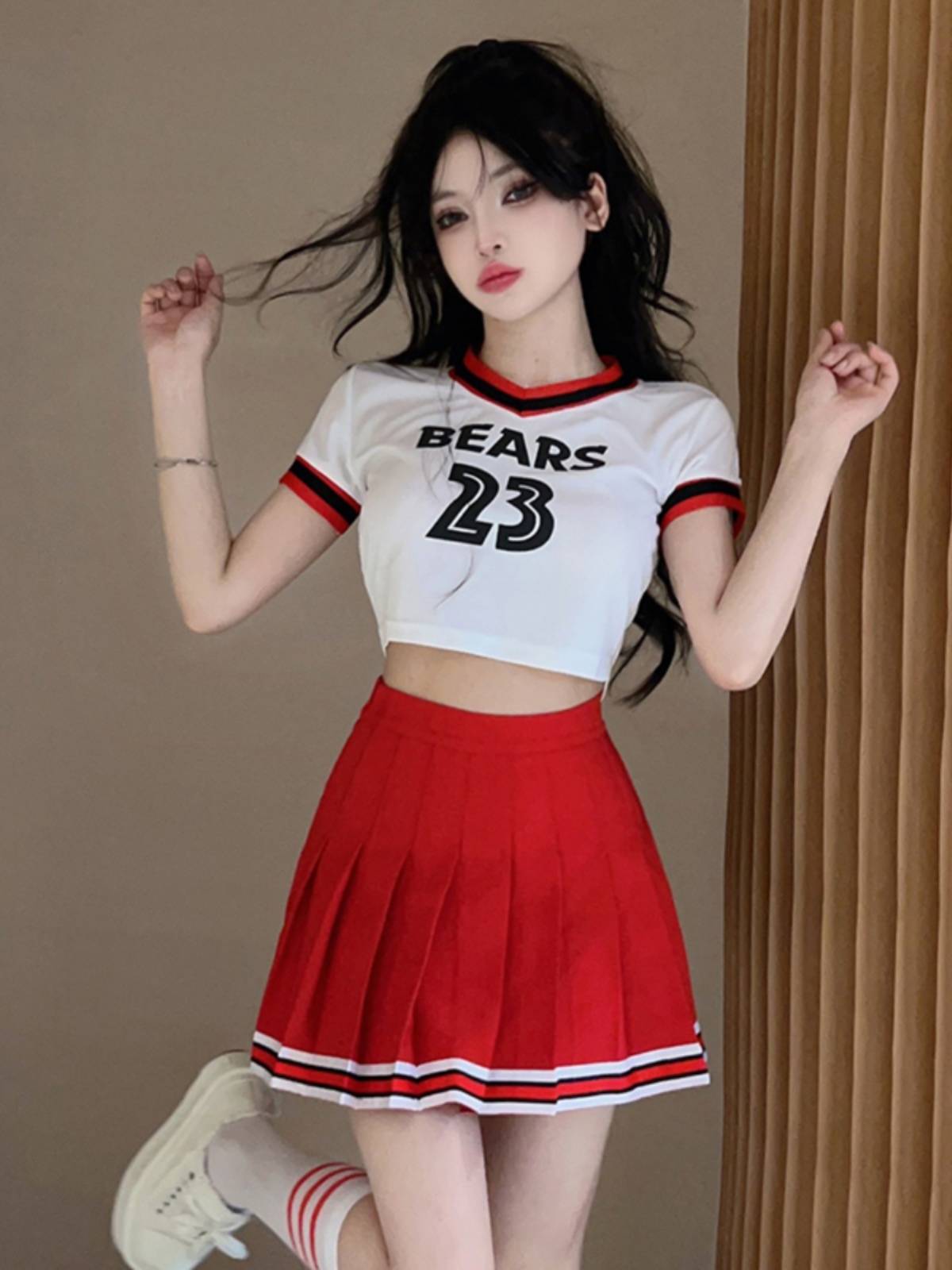 La La team clothing women's group adult middle school student sports meeting Lala team la la la la la showing dance bodybuilding suit