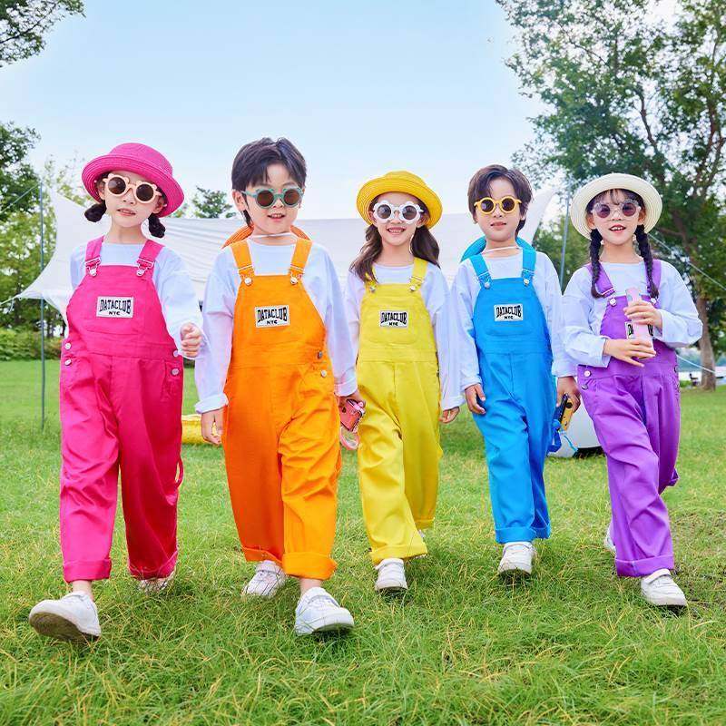 Children's Children's La Team Performance Clothing Kindergarten Graduation Photo Candy Color Belt Pants Performance Service