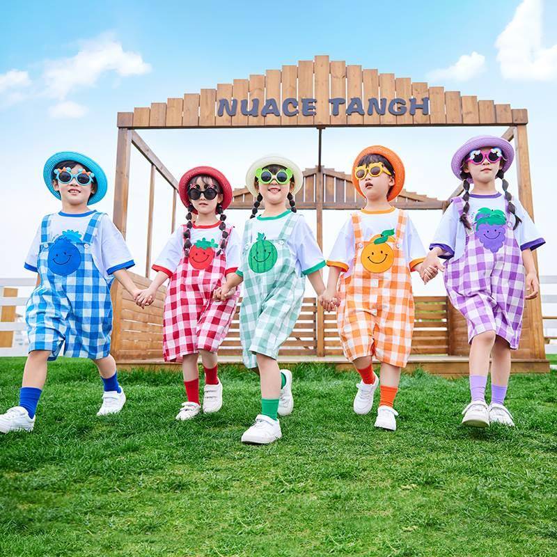 Children's Children's La Team Performance Clothing Kindergarten Graduation Photo Candy Color Belt Pants Performance Service