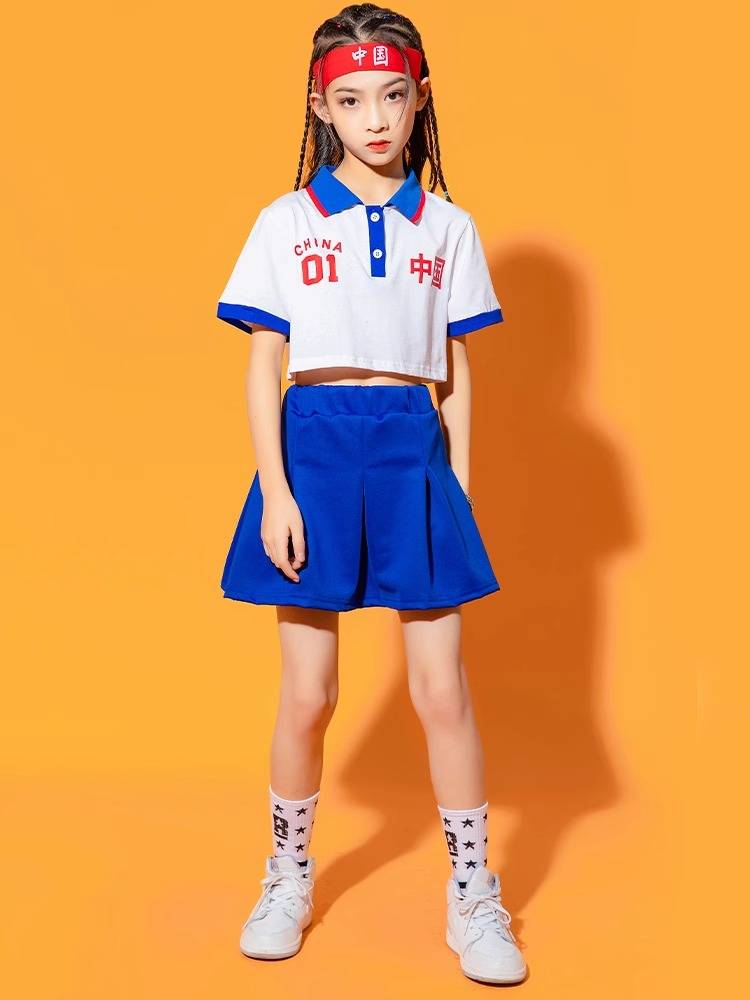 Chinese character primary school students cheerleading cheerleading dance performance clothing kindergarten June 1 event team service team uniform