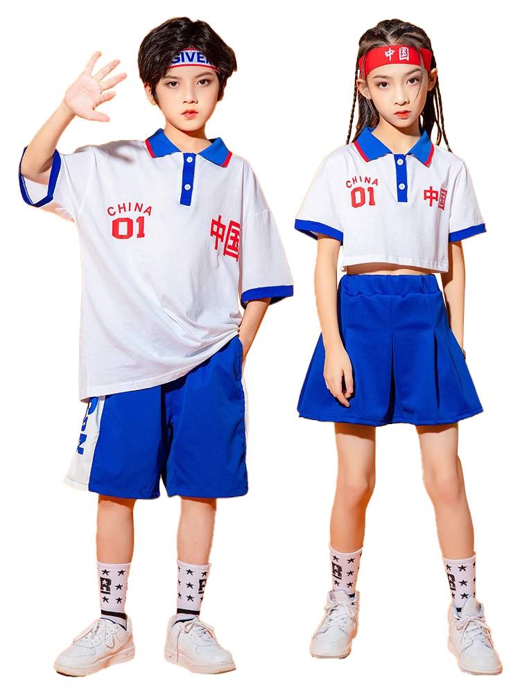 Chinese character primary school students cheerleading cheerleading dance performance clothing kindergarten June 1 event team service team uniform