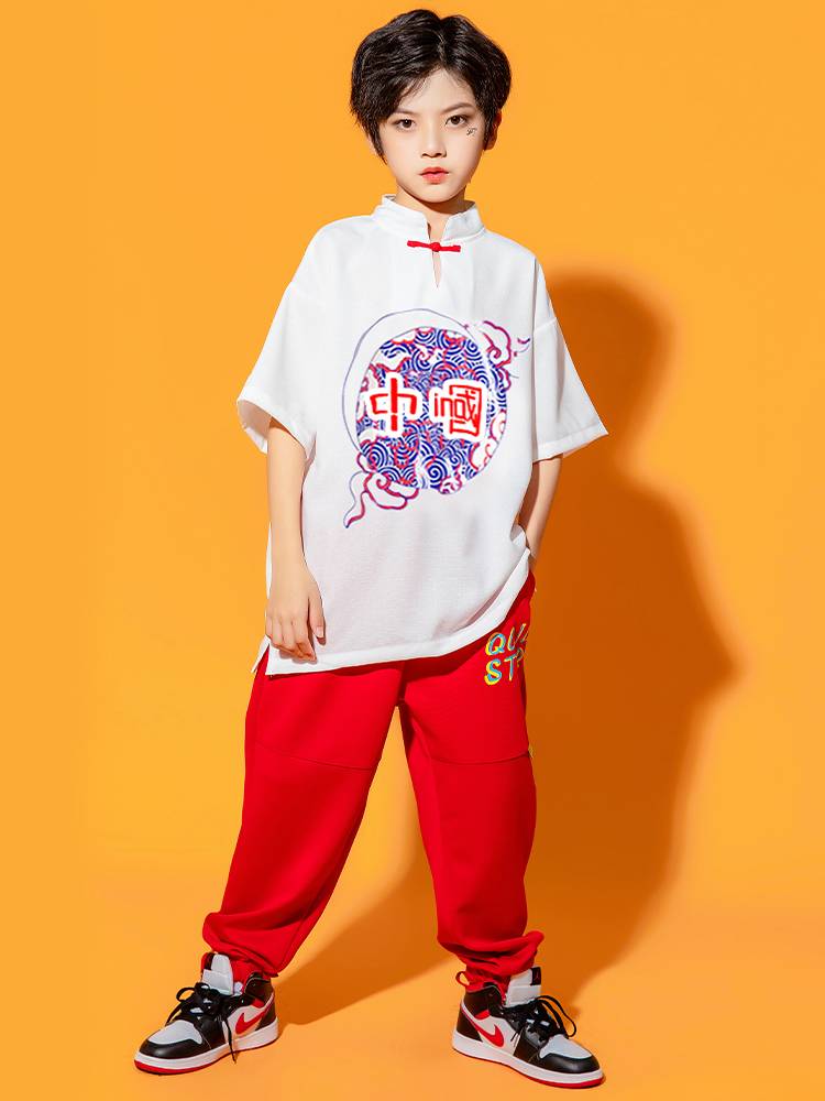 Children's La La Fuck Performance Service Primary and Middle School Students Games La La team service men and girls' jazz dance set martial arts clothes