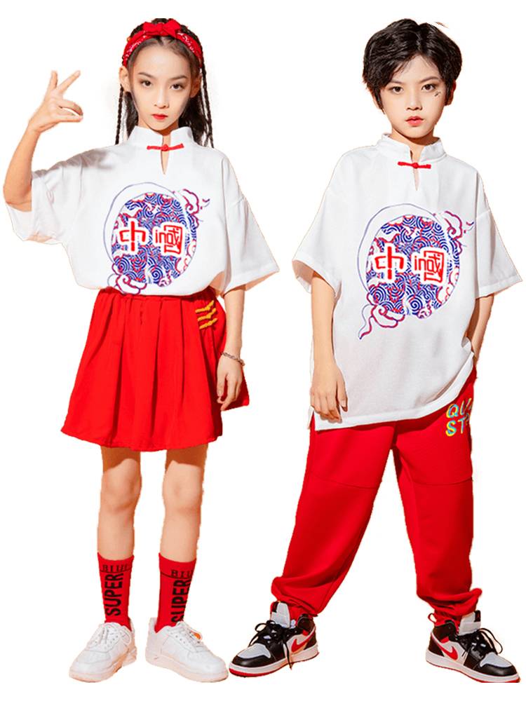 Children's La La Fuck Performance Service Primary and Middle School Students Games La La team service men and girls' jazz dance set martial arts clothes