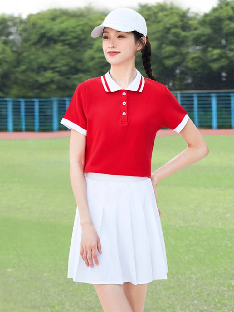 Primary and secondary school student POLO shirt team service meeting La La team clothing adult women's group radio gymnastics performance