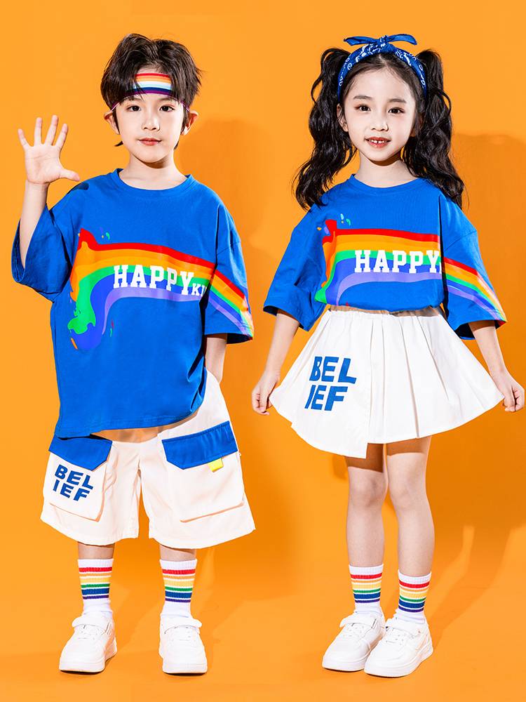 Summer Children's Performance Costume Kindergarten Chorus La La Team Performance Service Summer Primary School Games La Raid