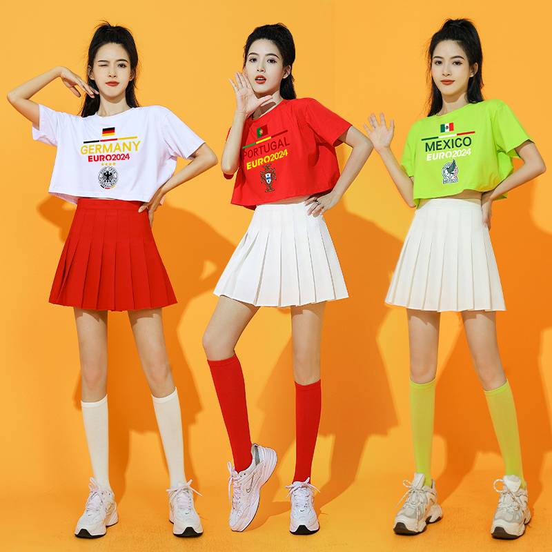 Adult Lara team clothing Ambassador short skirt set summer European football baby cup cheerleading dance performance suit