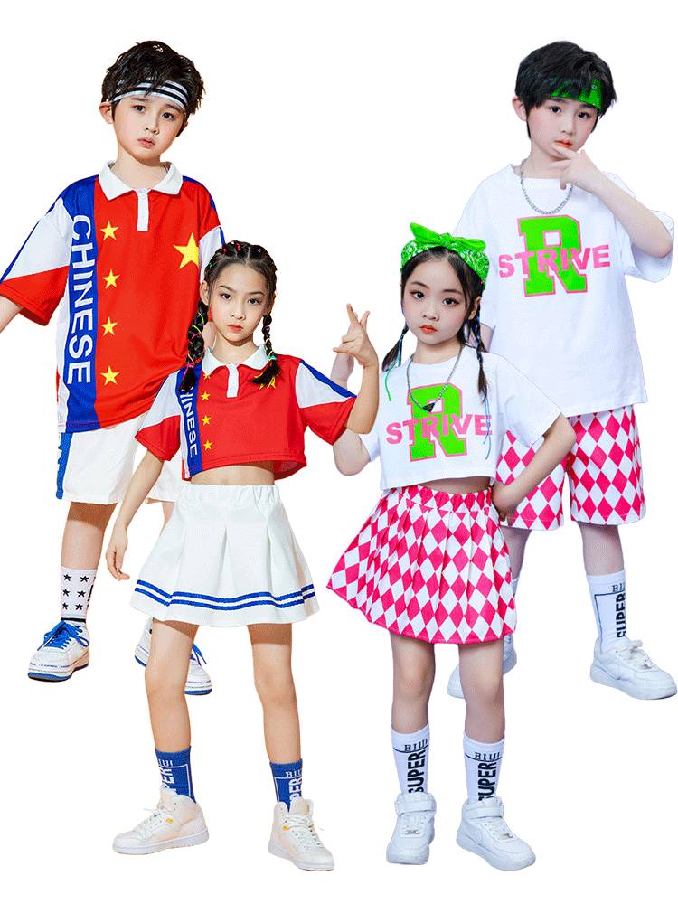 Boys hip -hop street dance set girl jazz dance clothing elementary school sports meeting cheerleader chorus service