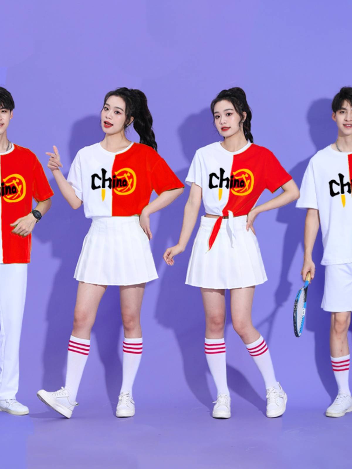 Chinese University Student Lara Team La La Raoming Game Games opening ceremony of National Day performances cheerleading men and women