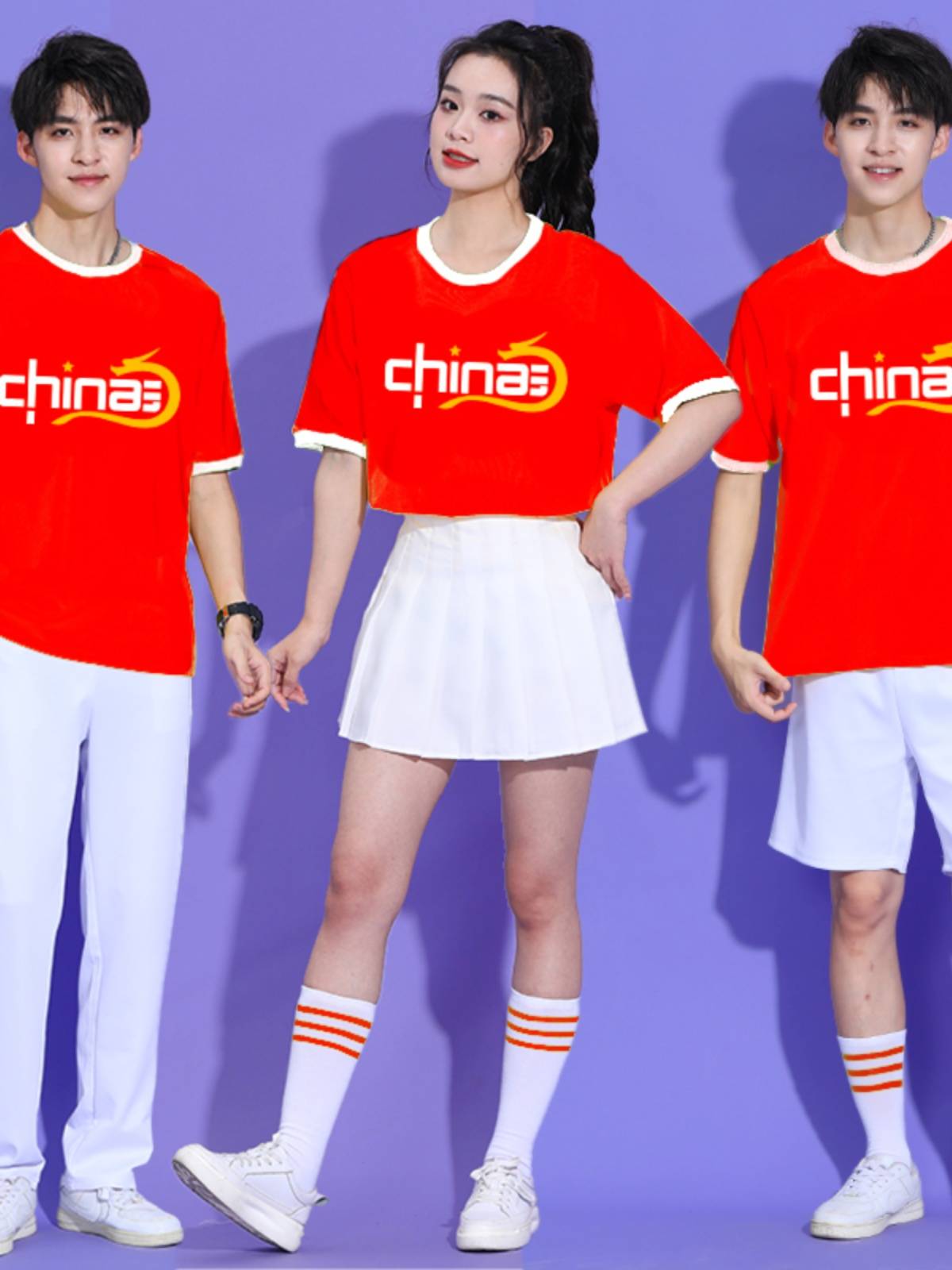 Chinese University Student Lara Team La La Raoming Game Games opening ceremony of National Day performances cheerleading men and women