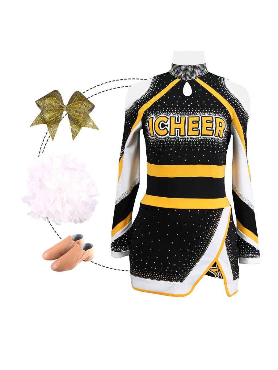 Student competition performance of flower ball skills spring and summer new long -sleeved full set of custom football basketball cheerleader clothing