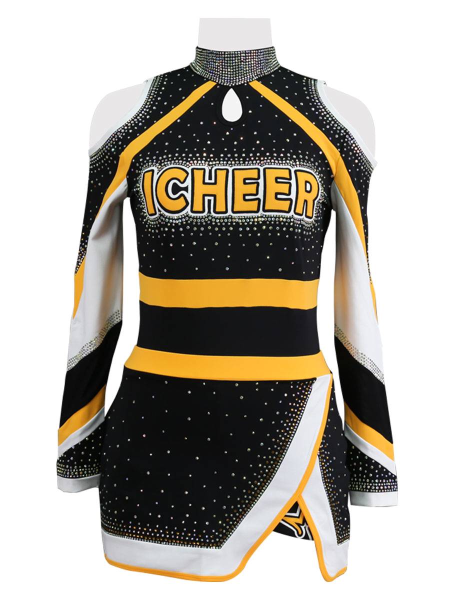 Student competition performance of flower ball skills spring and summer new long -sleeved full set of custom football basketball cheerleader clothing