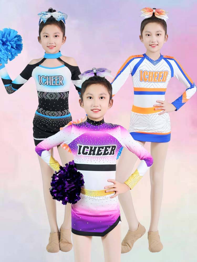 Manufacturer custom children la la la fucking clothing cheerleading competition costume flower ball cheerleader performance service Lala team uniform