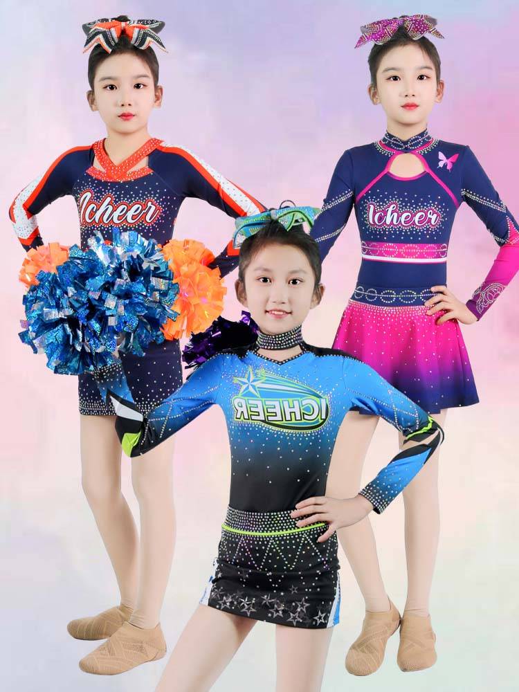 Manufacturer custom children la la la fucking clothing cheerleading competition costume flower ball cheerleader performance service Lala team uniform