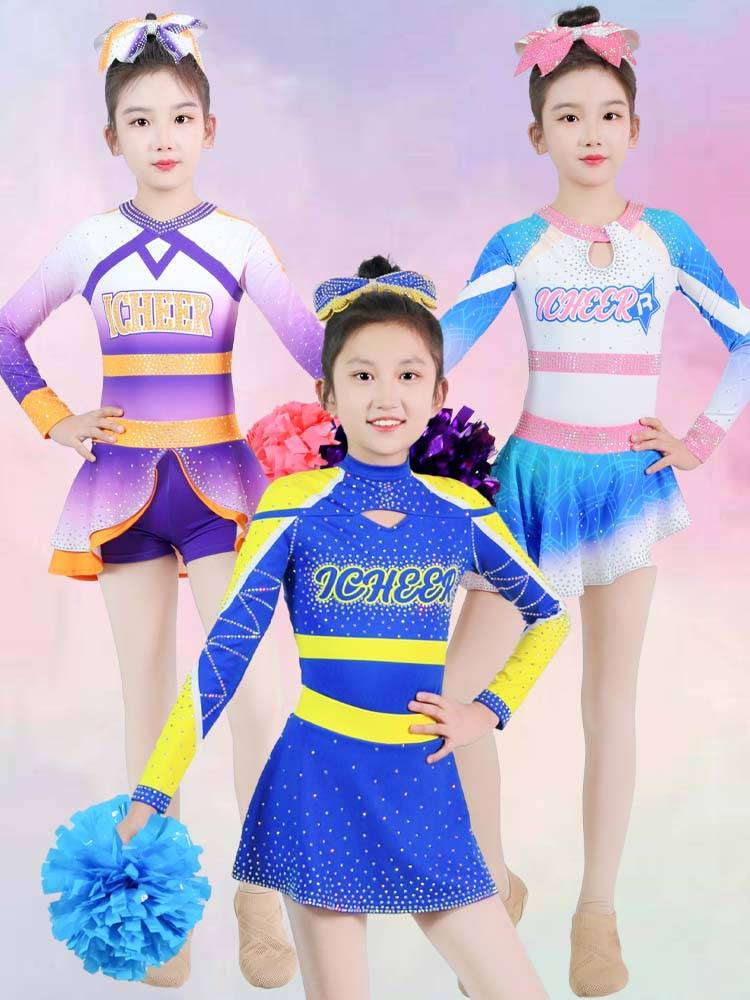 Manufacturer custom children la la la fucking clothing cheerleading competition costume flower ball cheerleader performance service Lala team uniform