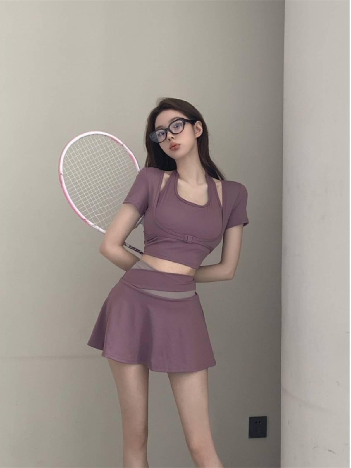 Chinese style short -sleeved yoga sports fitness clothes fake two -piece top cheerleading team football baby cheerleading suit
