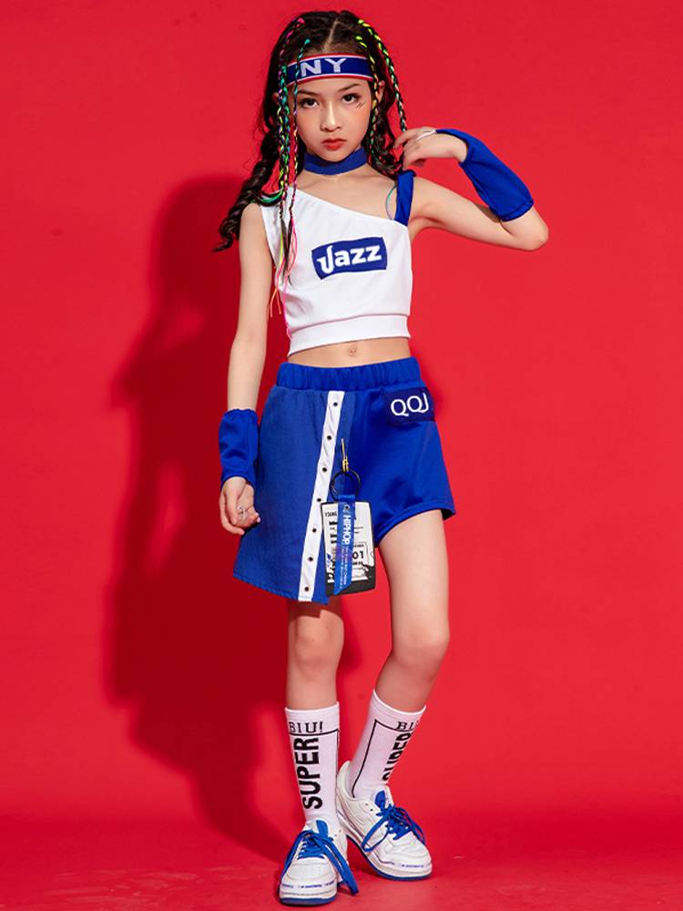 Children's Jazz Performance Fun Hip -Hop Street Dance Set Cheerleading La Row Team Performance Server Primary School Student Competition Clothing