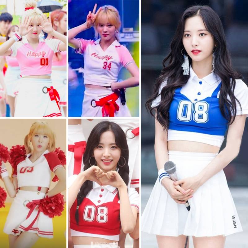 Korean girls' cheerleading student's opening of the ensemble group jazz costume
