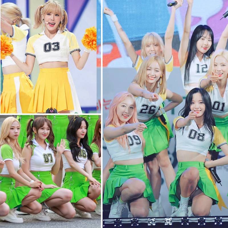 Korean girls' cheerleading student's opening of the ensemble group jazz costume