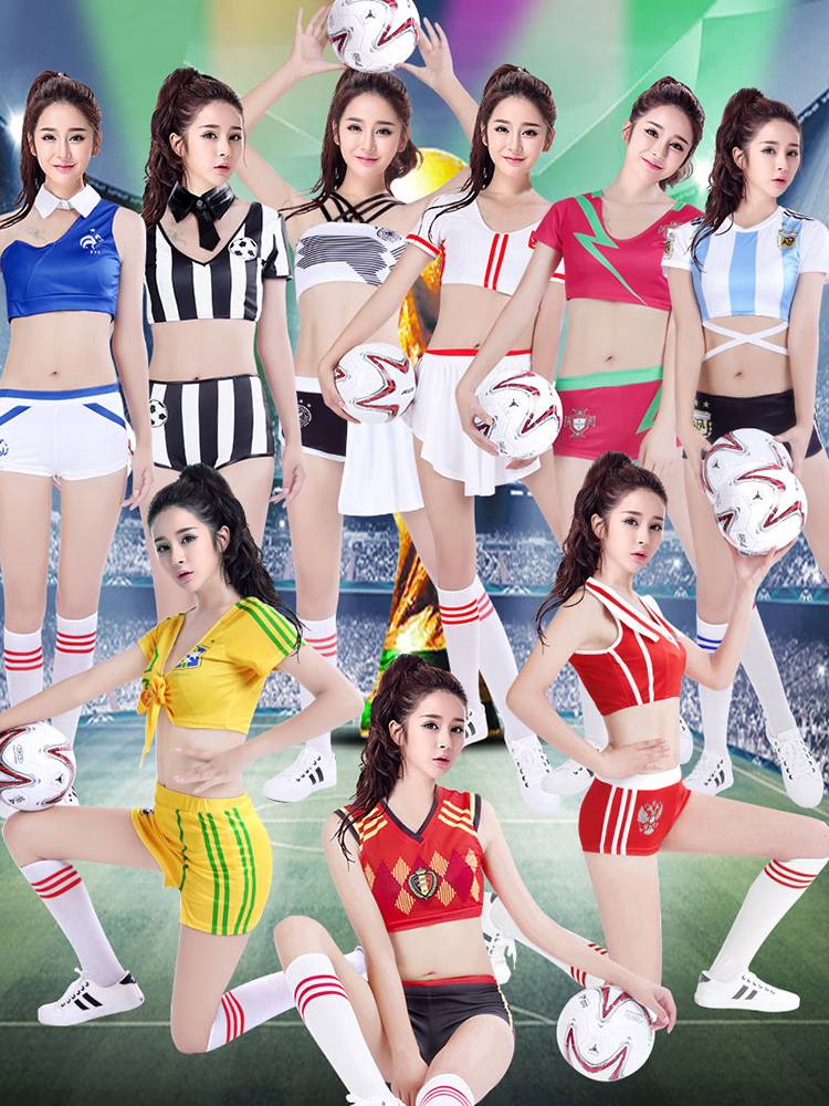 2024 new cheerleader clothing European football baby cup performance service adult sexy Lala performance clothing