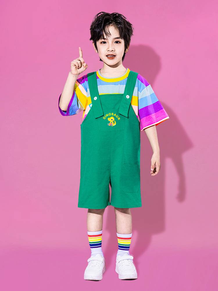 New children's cute strap pants Lala team performance service kindergarten cheerleading performance uniform uniform