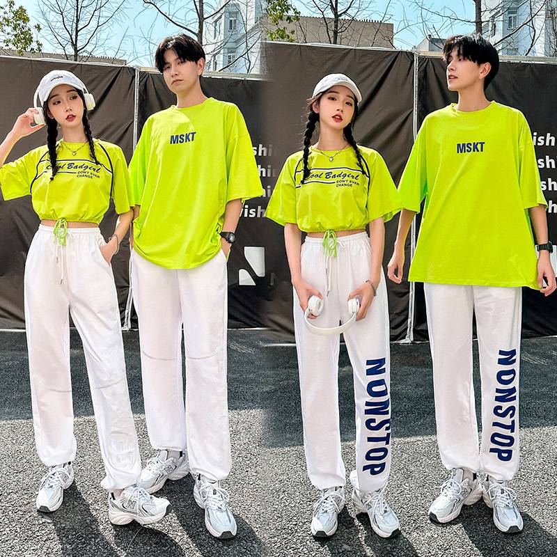 Junior High School Student Games Performance Clothing Short Sleeve Course Youth Girlfriends Dressing La Team Dance Performance Service