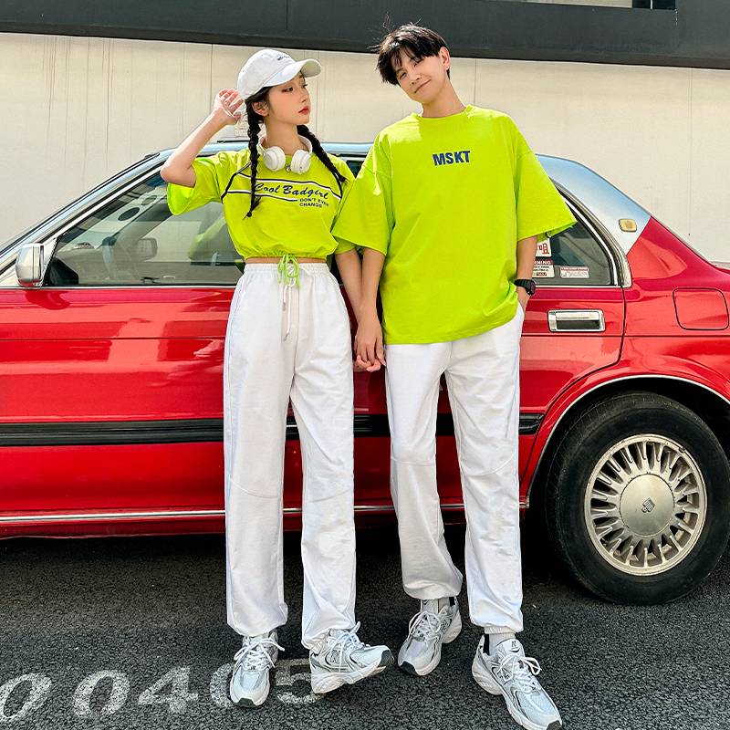 Junior High School Student Games Performance Clothing Short Sleeve Course Youth Girlfriends Dressing La Team Dance Performance Service