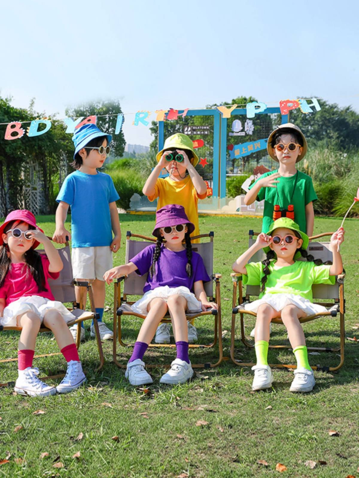 Primary school sports meeting Costume Liuyi Children's Kindergarten Guo Chao candy color graduation photo shows the clothing team