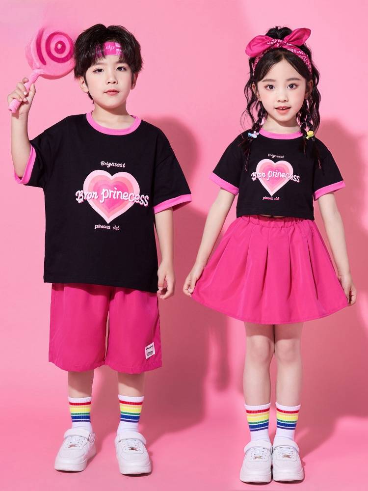 Children's Children's La Team Performance Service Primary School Students Speaking Competition Performance Set Kindergarten Rose Red Love Garden