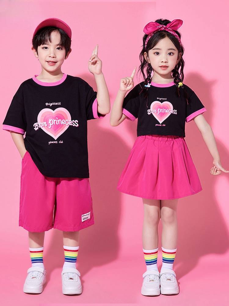 Children's Children's La Team Performance Service Primary School Students Speaking Competition Performance Set Kindergarten Rose Red Love Garden