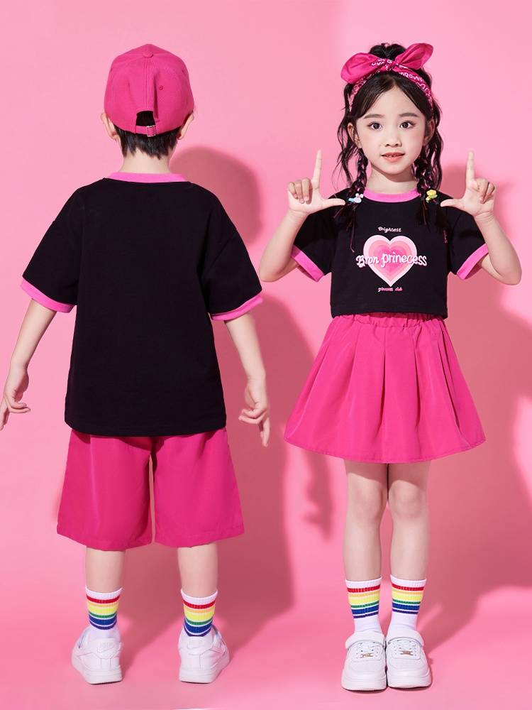Children's Children's La Team Performance Service Primary School Students Speaking Competition Performance Set Kindergarten Rose Red Love Garden