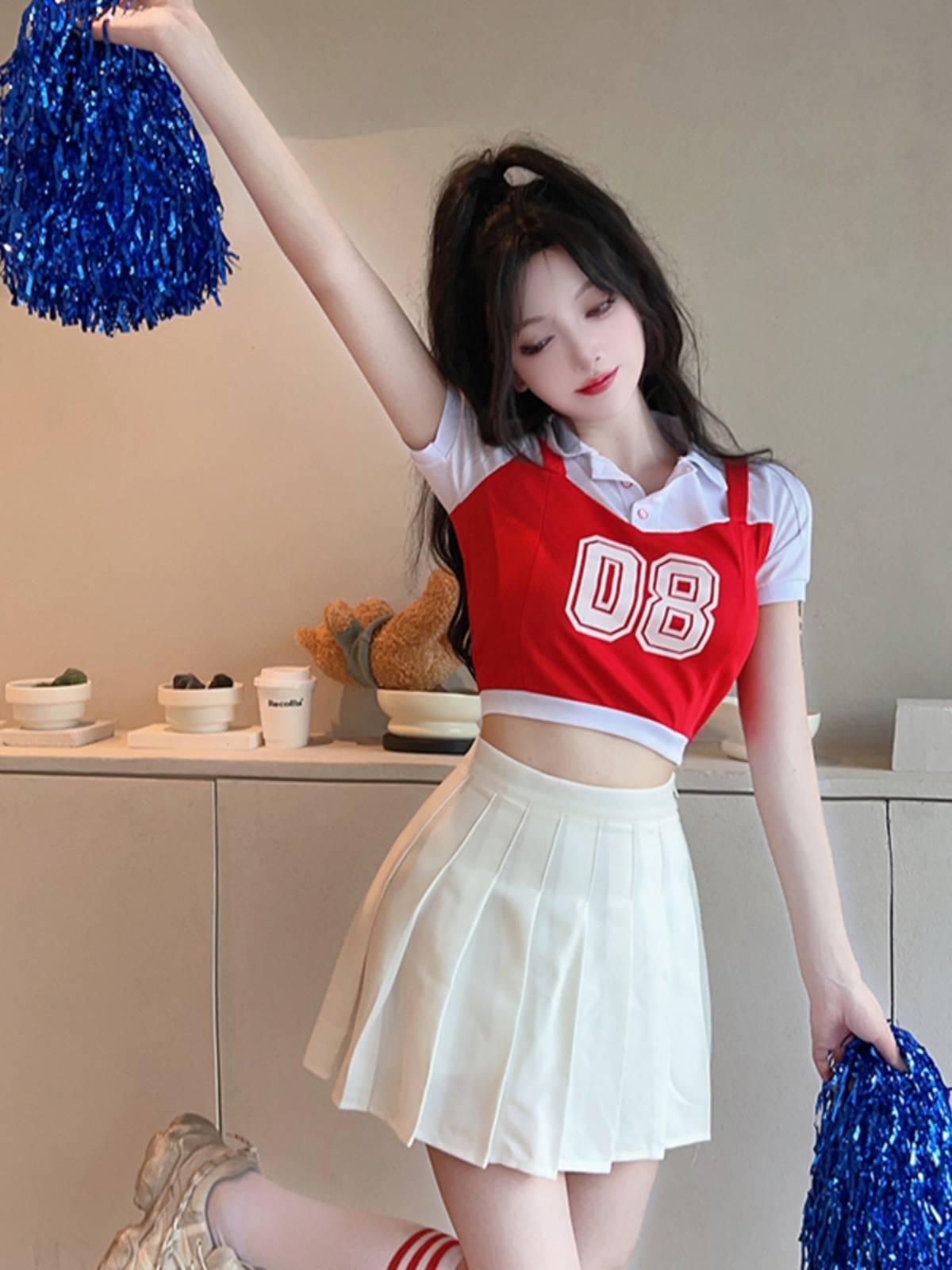 The Korean cheerleading dress for adult schoolgirls, the soccer baby, the dopamine dance youth set