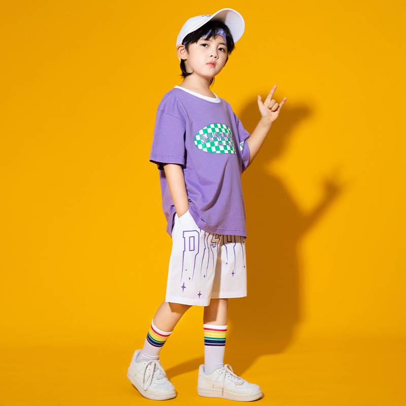 Children La La Team Come on the Kindergarten Group Performance Service Student Games Clothing Street Dance Set Boys